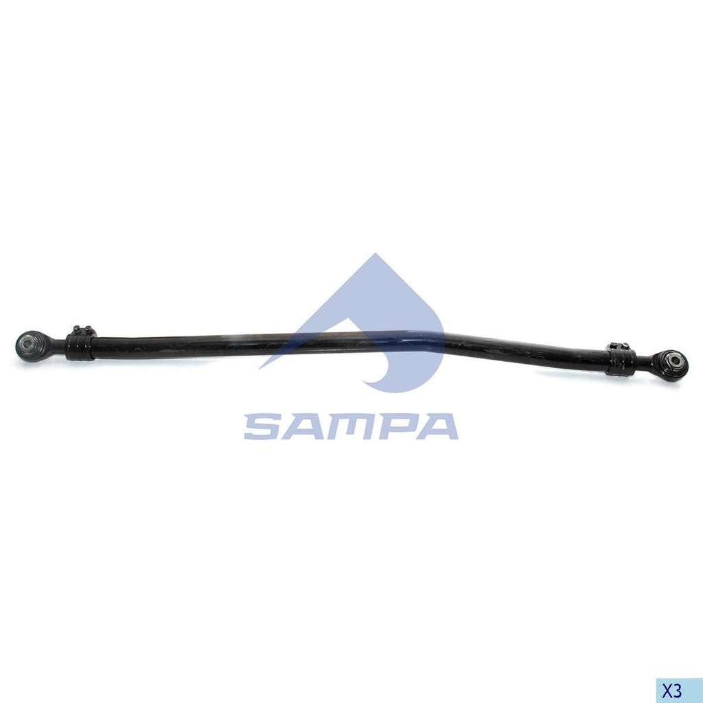 [MO] BARRA ESTABILIZADORA MERCEDES BENZ ACTROS (8X4) L:1815MM Ø60 Ø24.40 LADO IZQUIERDO 0003220723 0003220423 SAMPA 095.414 CODIGO 67096