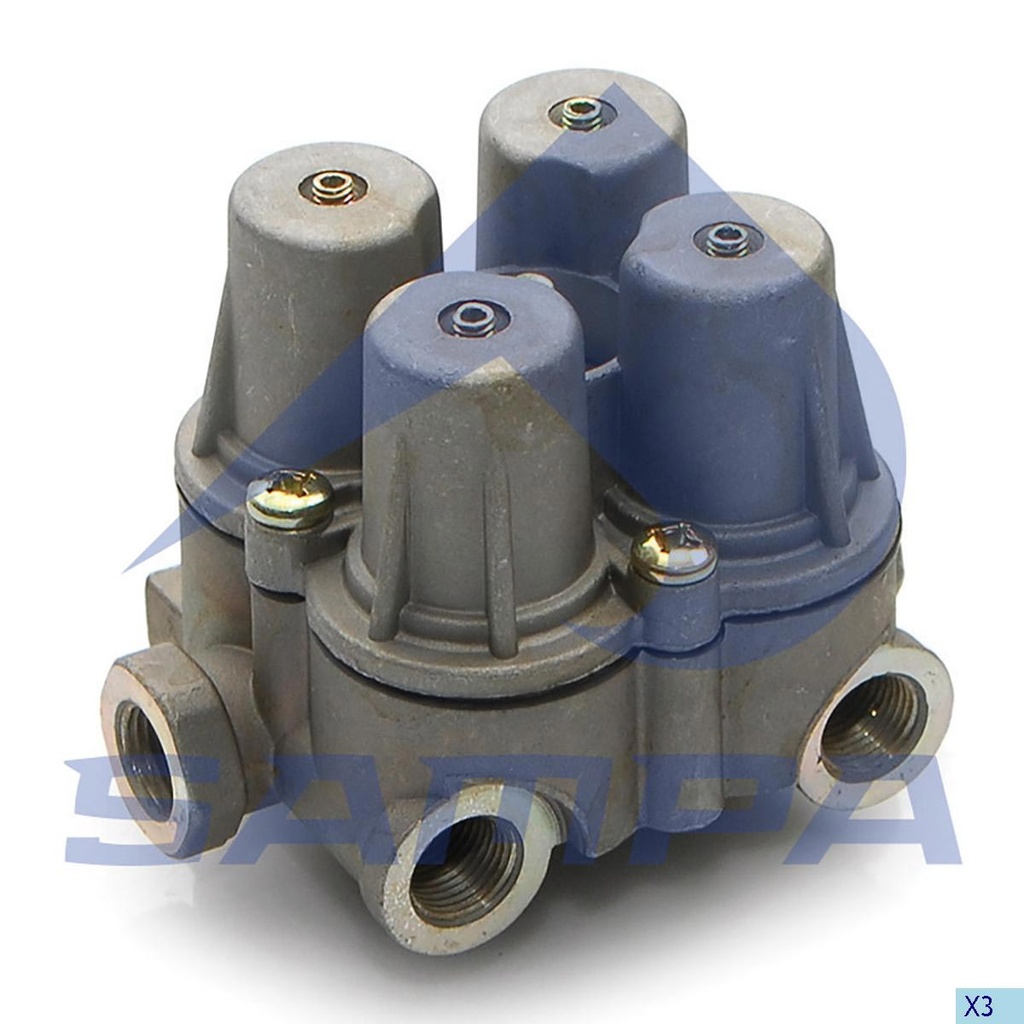 [MO] VALVULA MULTIPLE MERCEDES BENZ IVECO VOLVO 2.44043 0014311306 - 0014312006 - 0014315806 - 0014315906 2.44043 AE4168 AE4409 AE442 SAMPA 096.281-01 CODIGO 67988