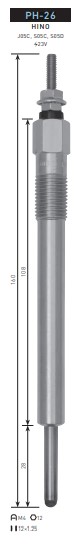 [LU] Bujia Hino Motor J05C PH-26 Marca Hkt