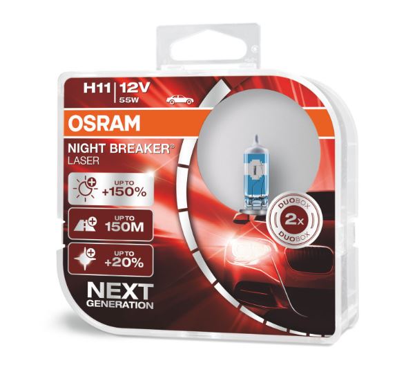 [LU] Bombillo H11 12V 55W PGJY191 150% mas Luz 64211NL marca Osram