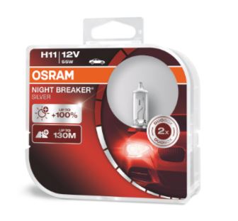 [LU] Bombillo H11 12V 55W PGJY192  Silverstar 100% mas Luz 64211NBS marca Osram