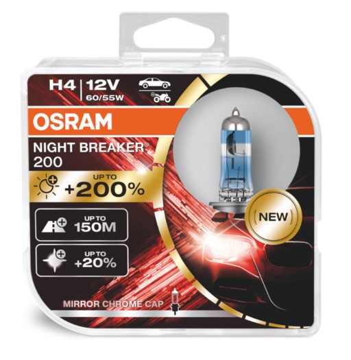 [LU] Bombillo H4 12V 60/55W P43 200% mas Luz Kit x 2 64193NB200 marca Osram