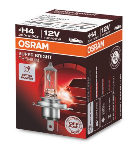 [LU] Bombillo H4 12V 100/90W P43 62204SBP Marca Osram