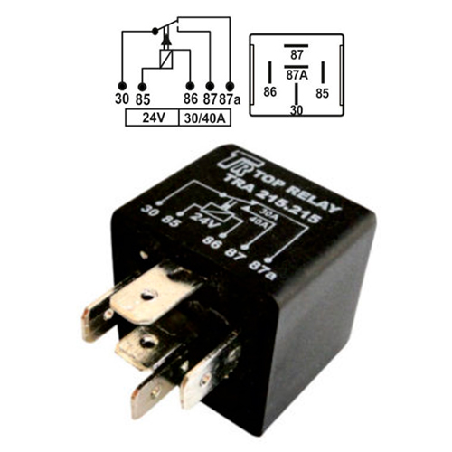 [LU] Relay Auxiliar 5 Patas 24V 30/40A TRA215215 marca Top Relay
