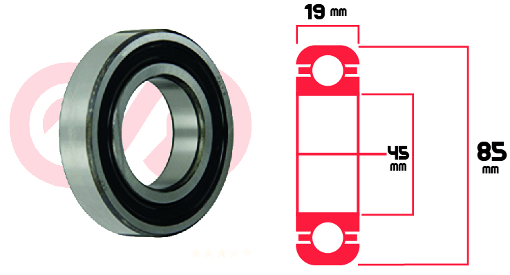 [LU] Rodamiento 6209 2RS Universal RYT-6209-2RS marca Loyta