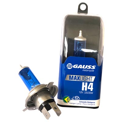 [GAUS-GL67] [MO] BOMBILLO HALOGENO H4 P43 12V 3535W FARO MAXLIGHT 110% MAS LUZ 5000K PREMIUM DUOPACK GAUSS GL67 CODIGO 28901