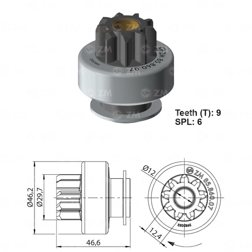 [ZZMM-8586007] [MO] BENDIX CHEVROLET LUV MOTOR DE ARRANQUE DELCO REMY CORSA POWER 9D ZM 8586007 CODIGO 851482