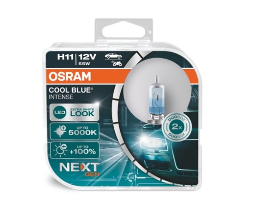 [OSRA-64211CBN] [LU] Bombillo H11 12V 55W PGJY191 5000K 100% mas Luz Next Gen 64211CBN marca Osram