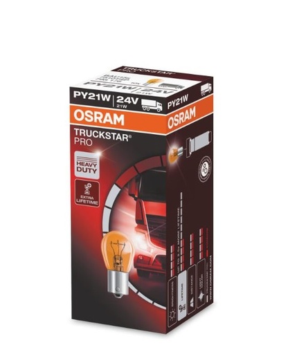 [OSRA-7510TSP] [LU] Bombillo 1141 24V 21W 1 Contacto Pata Pareja Ambar Resistente A La Vibracion 7510TSP marca Osram