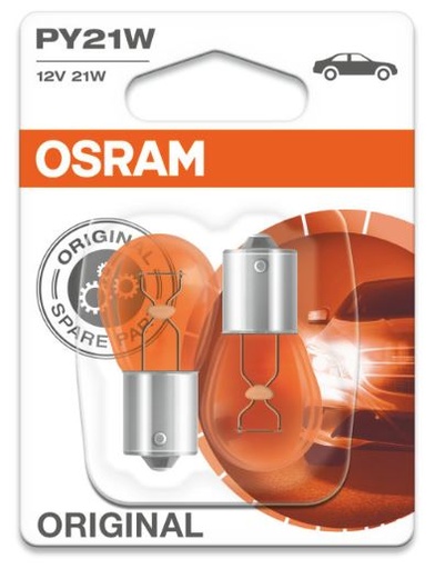 [OSRA-7507-02B] [LU] Bombillos 1141 12V 21W 1 Contacto Pata Pareja Ambar Pin Blister X 2 7507-02B marca Osram