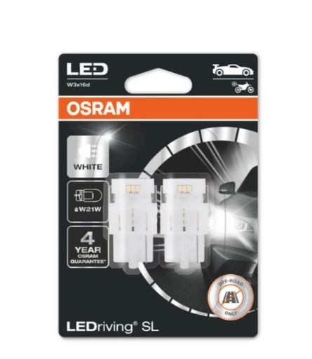 [OSRA-7505DWP-02B] [LU] Bombillo Led W21W T20-1 2.7W 12V Blanco 7505DWP-02B marca Osram