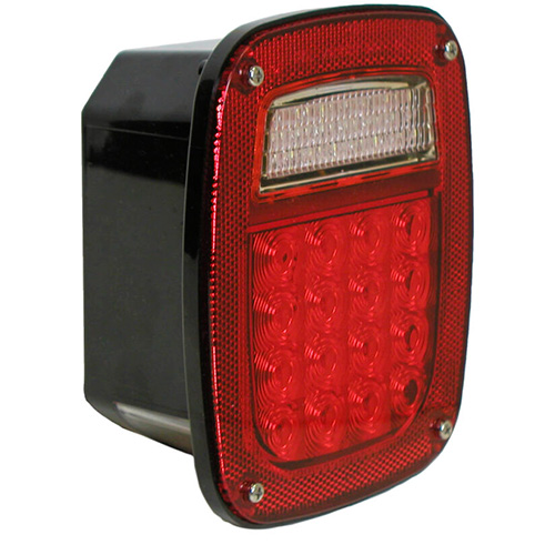 [PETE-845] Lámpara Stop Rectangular Peterson 845 Roja 12V Trasera Combinada - Tipo Renegado